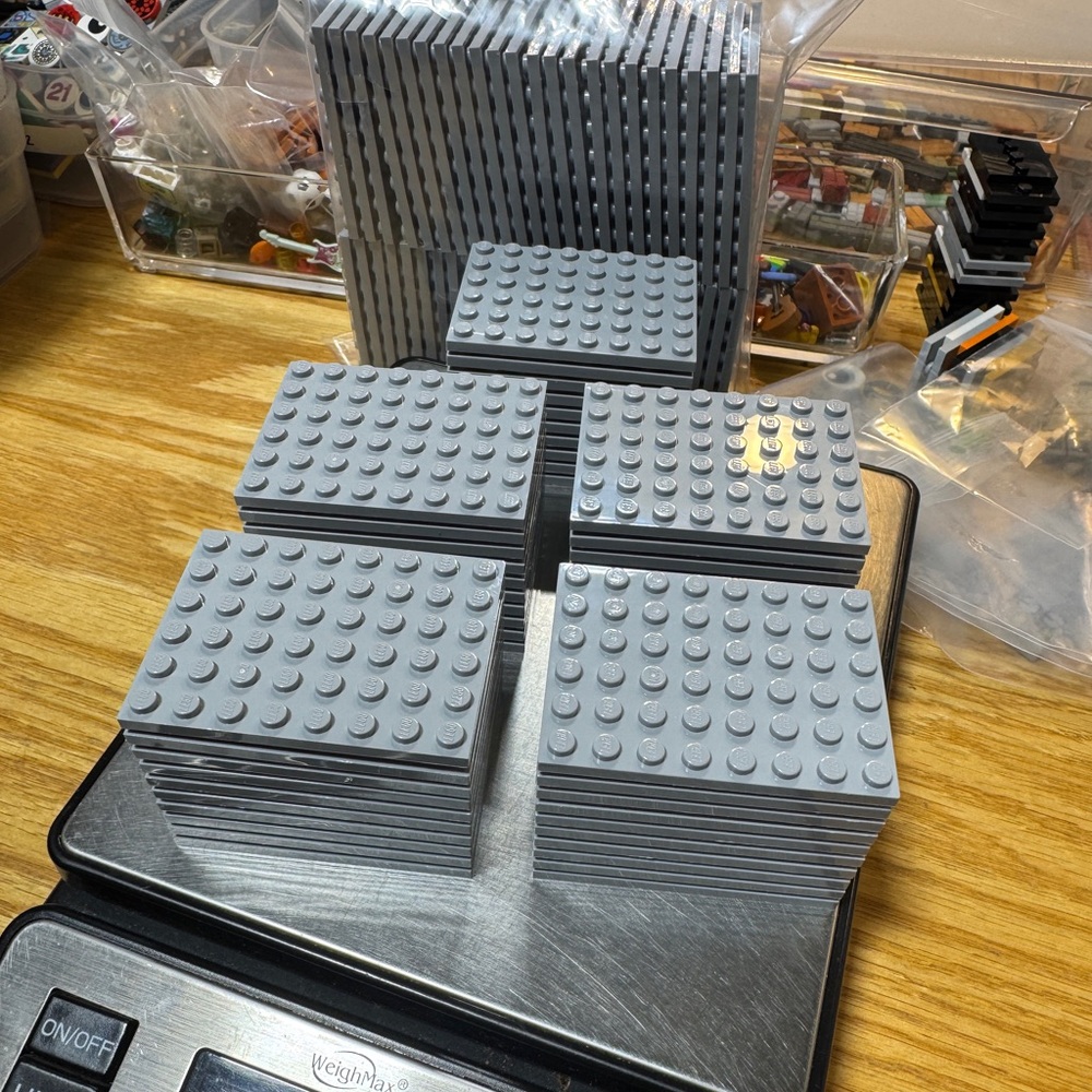 (50) New LEGO 6x8 Light Bluish Gray Grey Plates LOT Pieces Baseplates - Picture 2 of 3